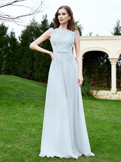 Elegant Illusion Lace Appliqued Dress With Buttons Mist