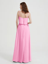 Spaghetti Straps Simple Bridesmaid Dresses-Candy Pink