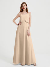 Spaghetti Straps Simple Bridesmaid Dresses-Champagne