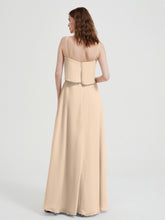 Spaghetti Straps Simple Bridesmaid Dresses-Champagne