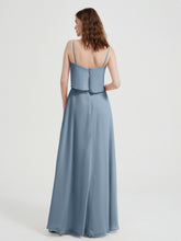 Spaghetti Straps Simple Bridesmaid Dresses-Dusty Blue