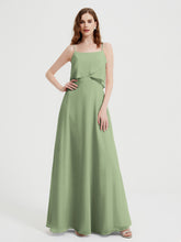 Spaghetti Straps Simple Bridesmaid Dresses-Dusty Sage