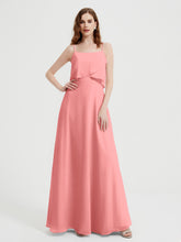 Spaghetti Straps Simple Bridesmaid Dresses-Flamingo