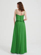 Spaghetti Straps Simple Bridesmaid Dresses-Green