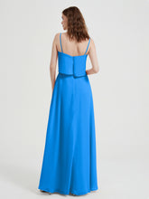 Spaghetti Straps Simple Bridesmaid Dresses-Ocean Blue