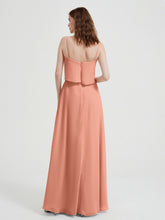 Spaghetti Straps Simple Bridesmaid Dresses-Papaya