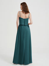 Spaghetti Straps Simple Bridesmaid Dresses-Peacock