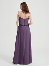 Spaghetti Straps Simple Bridesmaid Dresses-Plum