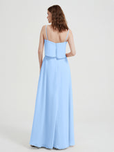 Spaghetti Straps Simple Bridesmaid Dresses-Sky Blue