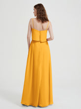 Spaghetti Straps Simple Bridesmaid Dresses-Tangerine
