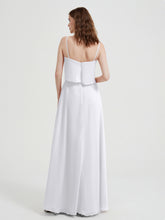 Spaghetti Straps Simple Bridesmaid Dresses-White