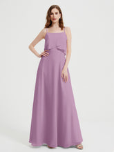 Spaghetti Straps Simple Bridesmaid Dresses-Wisteria