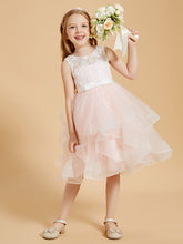 Knee Length Tulle Flower Girl Dresses Blushing Pink