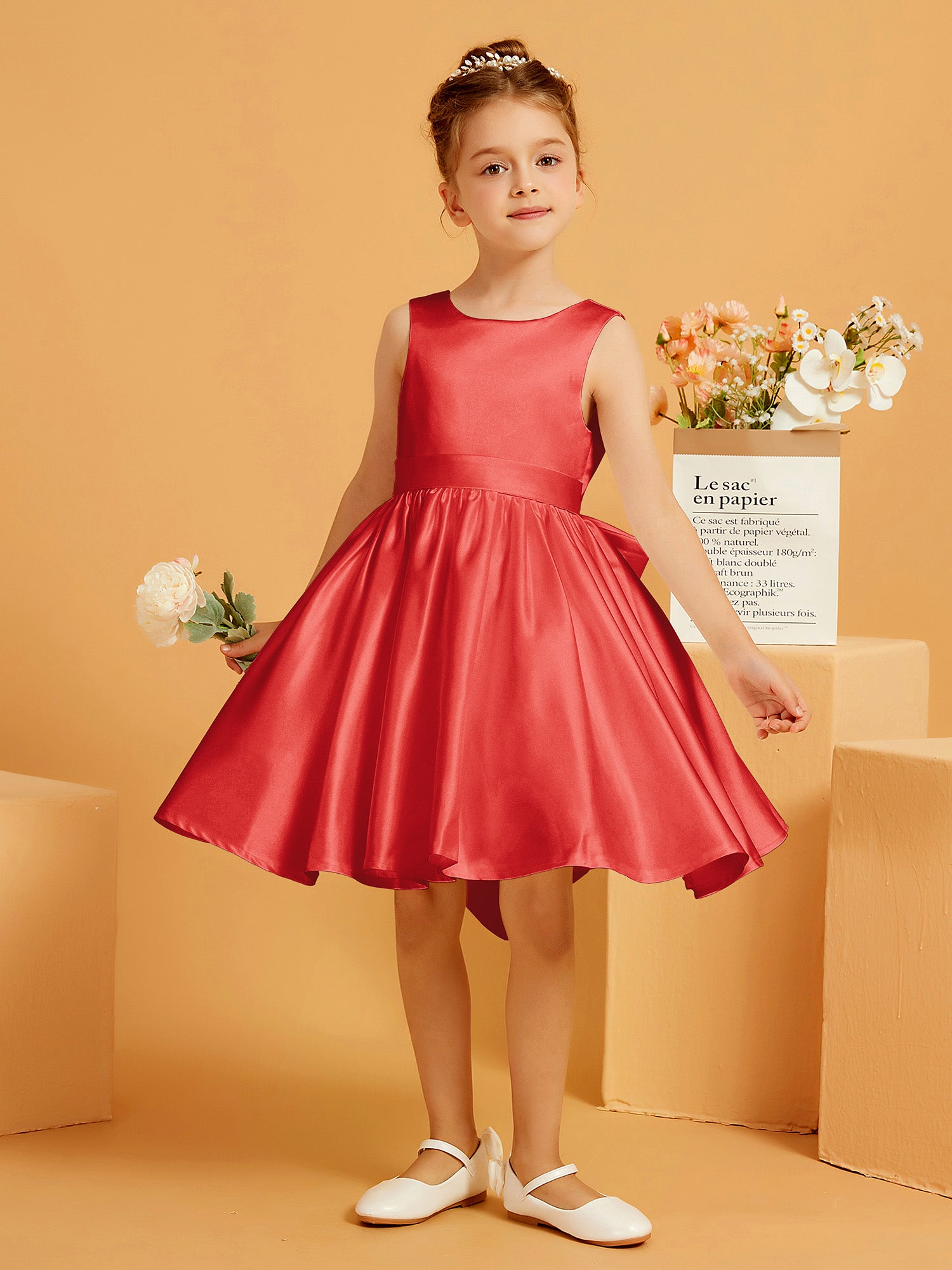 childrens bridesmaid dresses red Kids Princess Dress Flower Girl Bridesmaid Dresses Christmas Party Gown  Pageant