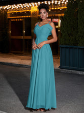Spaghetti Strap Chiffon Bridesmaid Gowns-Jade