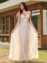 A-line Glittering Diamond Backless Floor-length Dress Plum