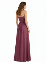 Strapless Chiffon Gown with Sweetheart-Mulberry