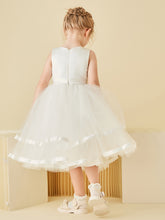 Simple Satin Tank Flower Girl Dress with Tulle Skirt