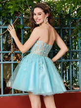 Strapless Transparent Top Sleeveless Short Dress Spa