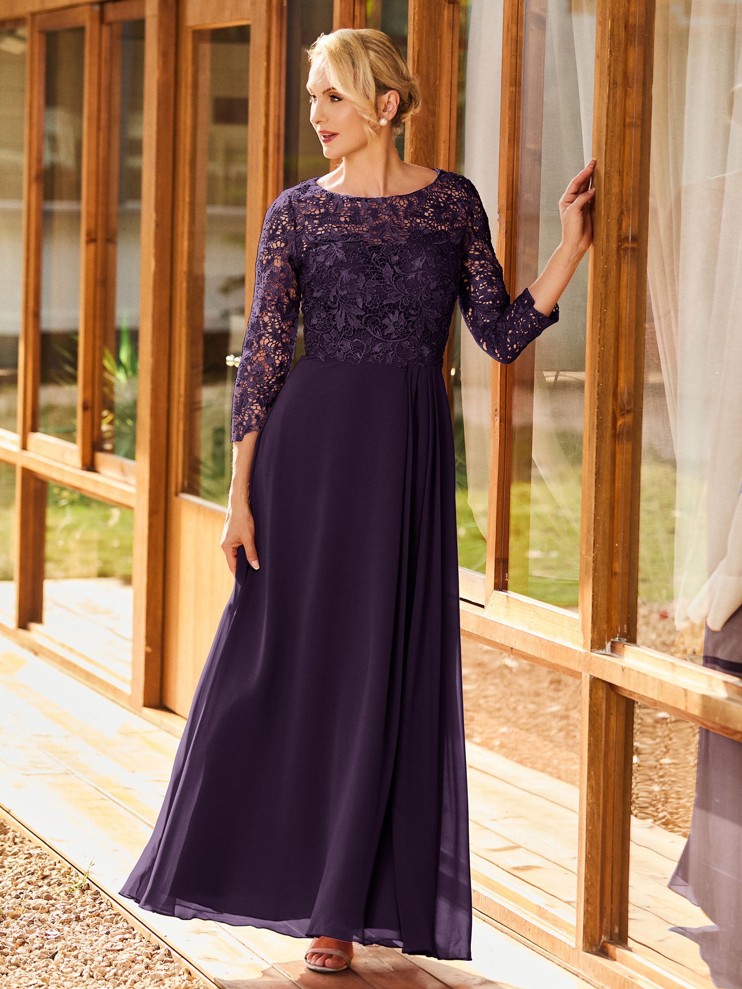 plum lace bridesmaid dresses Azazie Ayla