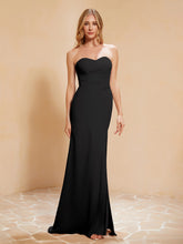 Sweetheart Sheath Chiffon Dress With Slit Black