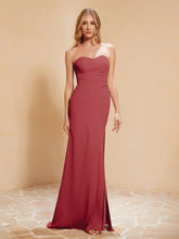 Sweetheart Sheath Chiffon Dress With Slit Burgundy
