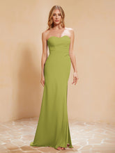 Sweetheart Sheath Chiffon Dress With Slit Clover