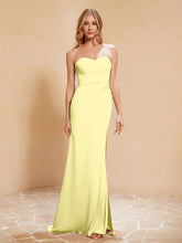 Sweetheart Sheath Chiffon Dress With Slit Daffodil