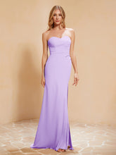 Sweetheart Sheath Chiffon Dress With Slit Lilac