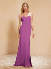 Sweetheart Sheath Chiffon Dress With Slit Orchid
