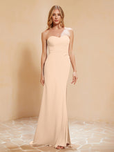 Sweetheart Sheath Chiffon Dress With Slit Peach