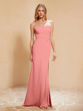 Sweetheart Sheath Chiffon Dress With Slit Sunset