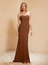 Sweetheart Sheath Chiffon Dress With Slit Terracotta