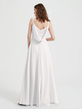 V-neck Chiffon Dresses with Beaded Straps-Ivory