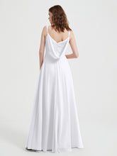 V-neck Chiffon Dresses with Beaded Straps-White