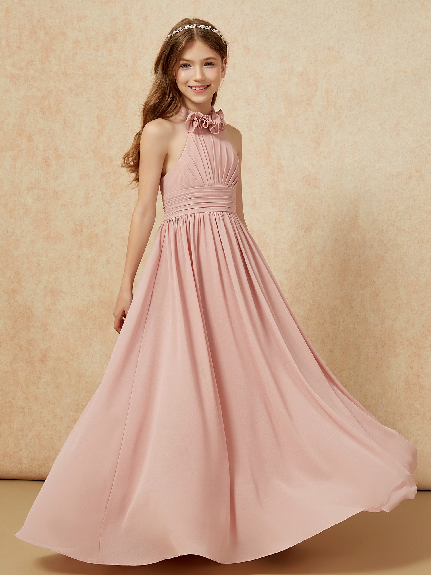 Girls Dresses For 12 Year Olds Blush Pink Junior Bridesmaid Dress BABARONI  Chiffon Sky Blue Junior