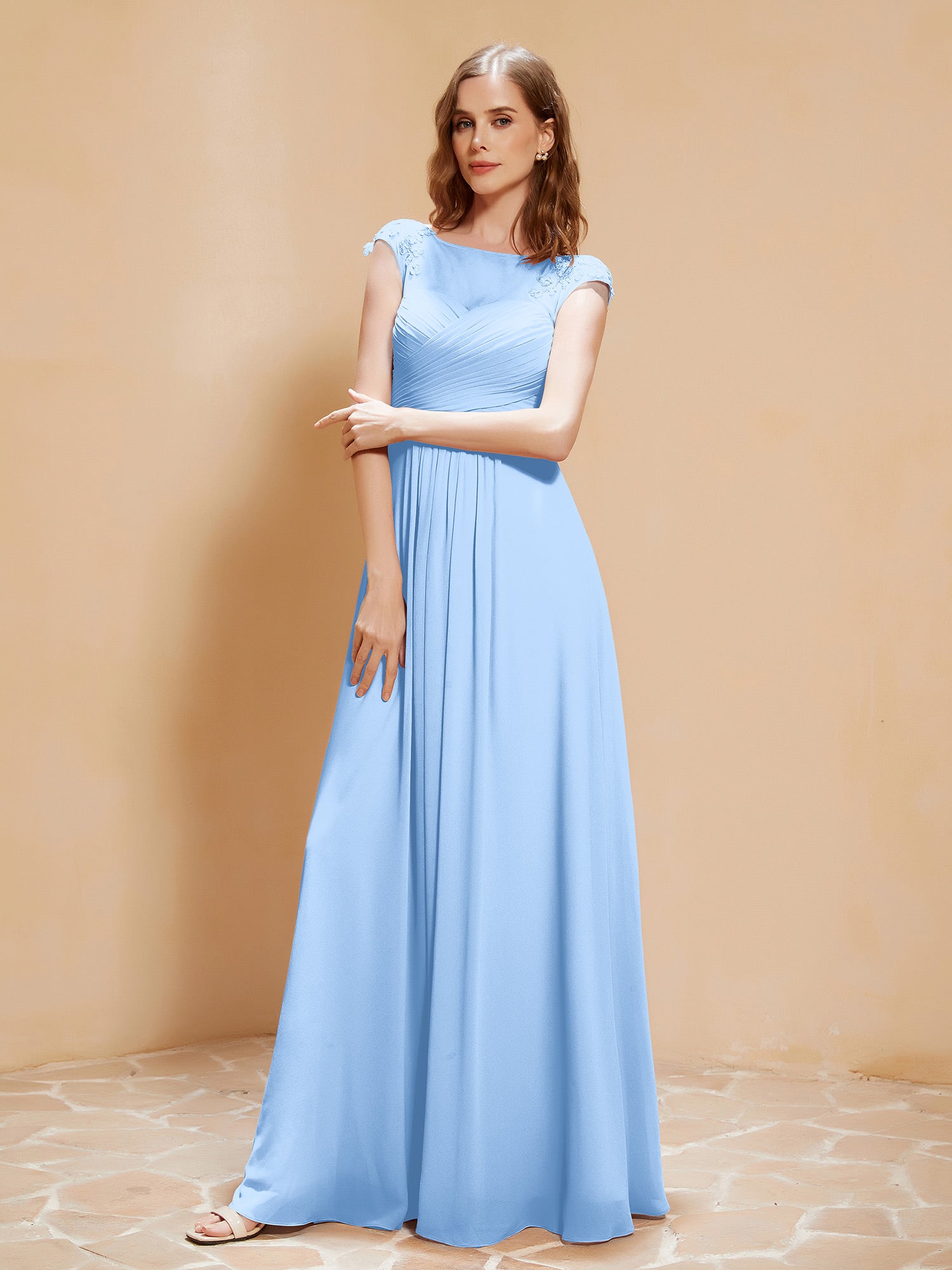 Chiffon Long Dresses with Illusion NECK Azalea Plus Size main image 1