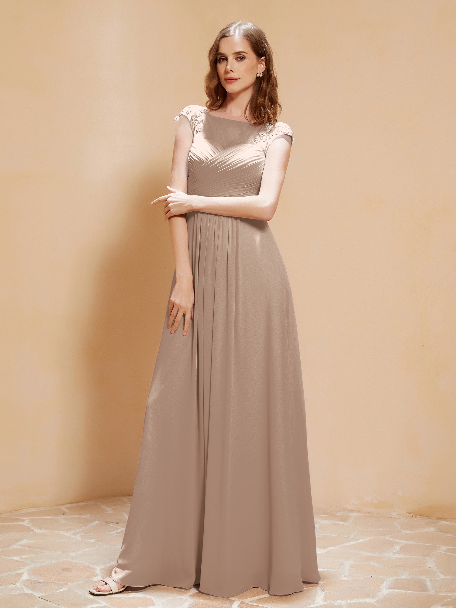 Halter Illusion Long Boho Tulle Dresses Taupe Plus Size