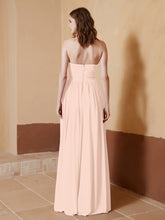 Chiffon Long Strapless Dress for Bridemsids-Pearl Pink
