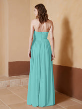 Chiffon Long Strapless Dress for Bridesmaids Spa