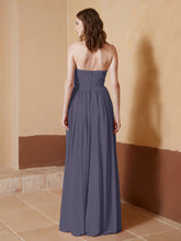 Chiffon Long Strapless Dress for Bridemsids-Stormy