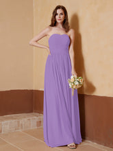 Chiffon Long Strapless Dress for Bridesmaids Tahiti
