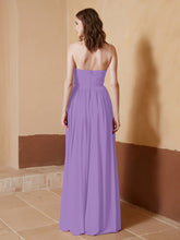 Chiffon Long Strapless Dress for Bridesmaids Tahiti