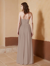 Chiffon Long Strapless Dress for Bridemsids-Taupe