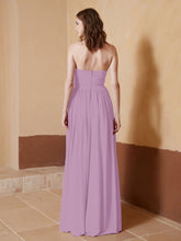 Chiffon Long Strapless Dress for Bridemsids-Wisteria