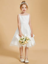 Square Neckline Ruffles Knee-Length Flower Girl Dress