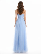 Sweetheart Neck Strapless Empire Tulle Dresses-Sky Blue