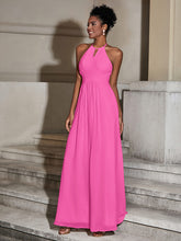 Halter Chiffon Long Dresses for Bridesmaids-Azalea