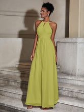 Halter Chiffon Long Dresses for Bridesmaids-Clover