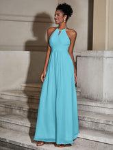 Halter Chiffon Long Dresses for Bridesmaids-Pool